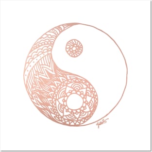 Rose Gold Yin Yang Posters and Art